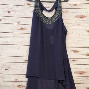 NWT Torrid Blue with embroidery detail shirt tail tank Size 26